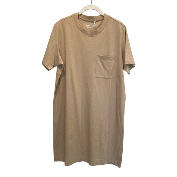 Everlane The Weekend Tee Dress Warm Khaki Women's M NWT - Picture 3 of 10